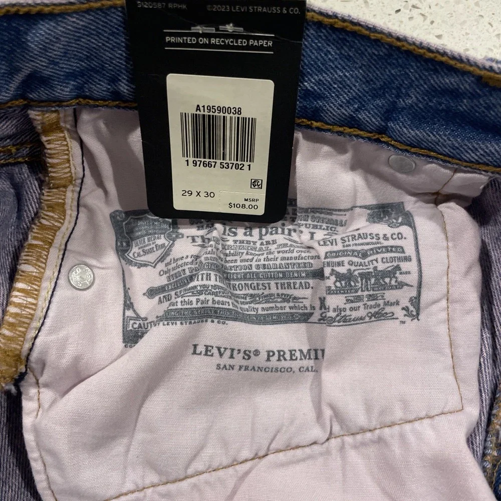 LEVI'S Premium 501 '90's Straight Pink Dye Blue Jeans Men's 29/30 NWT